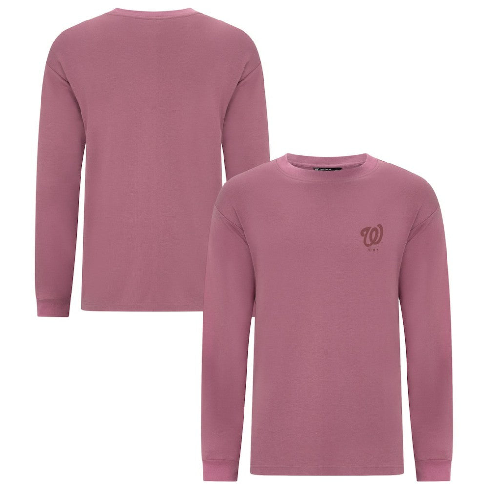 Washington Nationals Levelwear Bridal Rose Luxe Signature Long Sleeve T-Shirt - MLB