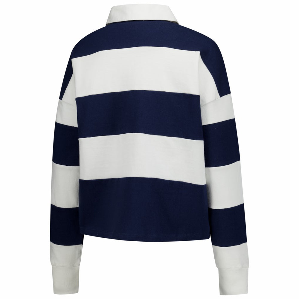 New England Patriots '47 Women's Clubhouse Hall Raven Rugby Long Sleeve T-Shirt Navy/White | 47 brand