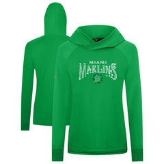 Miami Marlins Levelwear Women's St. Patrick's Day Slender Raglan Hoodie - MLB