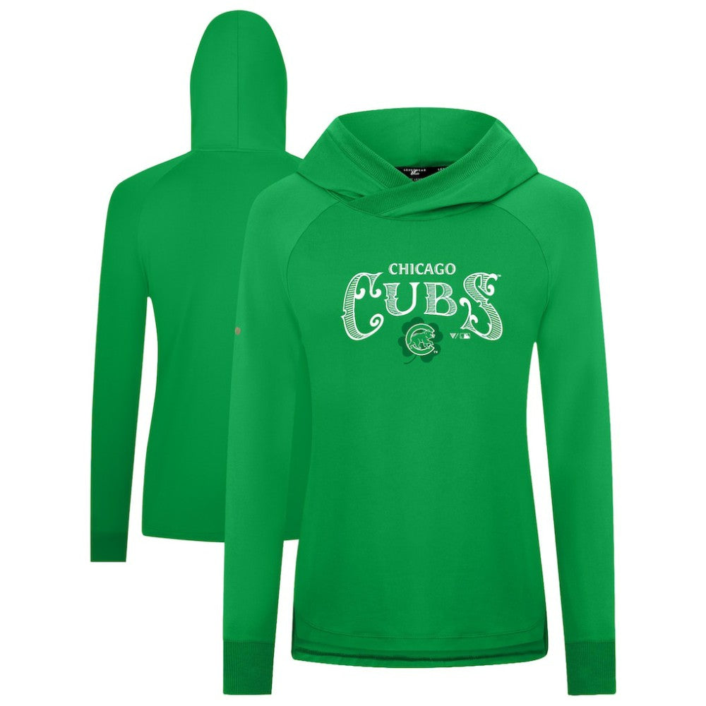 Chicago Cubs Levelwear Women's St. Patrick's Day Slender Raglan Hoodie - MLB