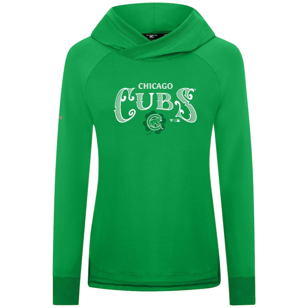 Chicago Cubs Levelwear Women's St. Patrick's Day Slender Raglan Hoodie - MLB
