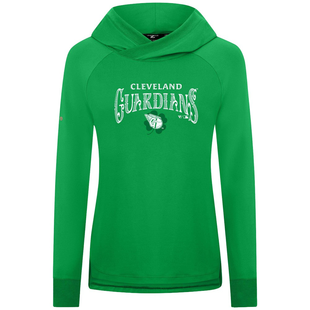 Cleveland Guardians Levelwear Women's St. Patrick's Day Slender Raglan Hoodie - MLB