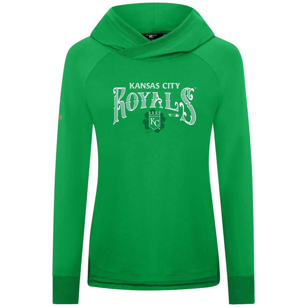 Kansas City Royals Levelwear Women's St. Patrick's Day Slender Raglan Hoodie - MLB
