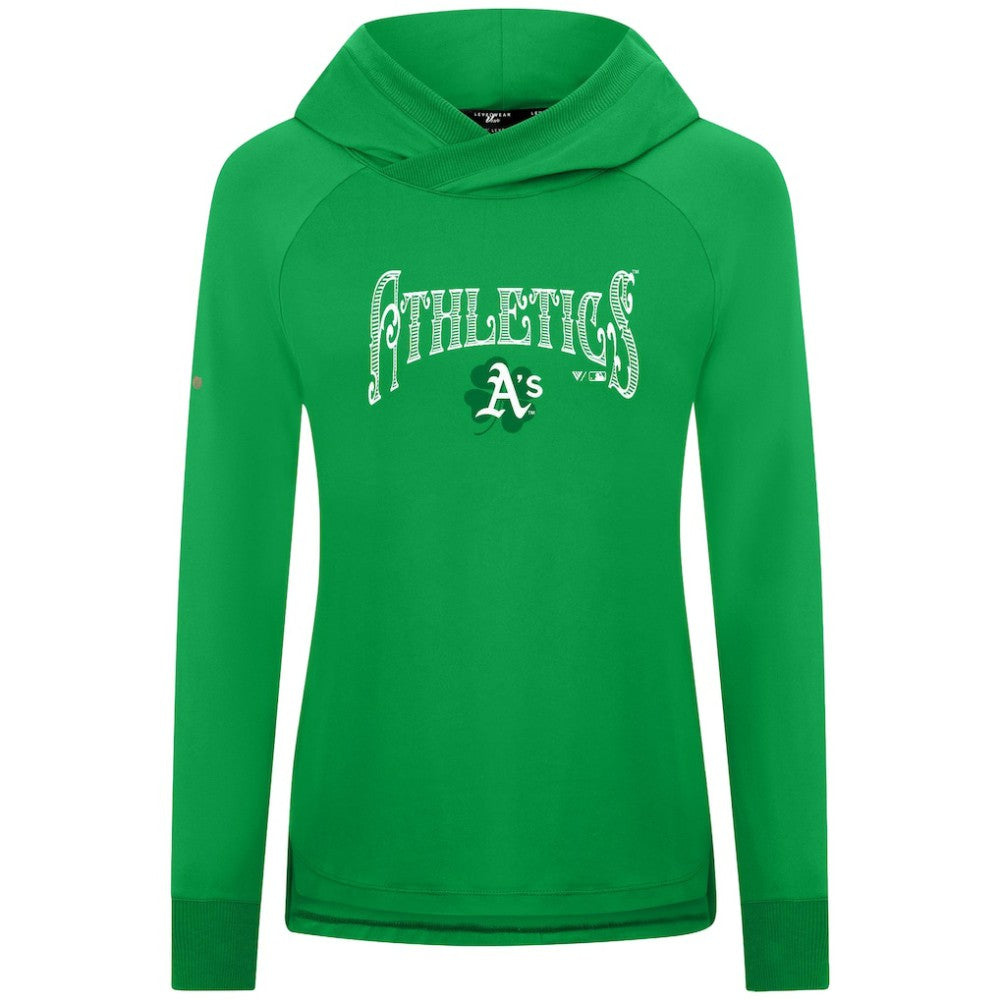 Athletics Levelwear Women's St. Patrick's Day Slender Raglan Hoodie - MLB