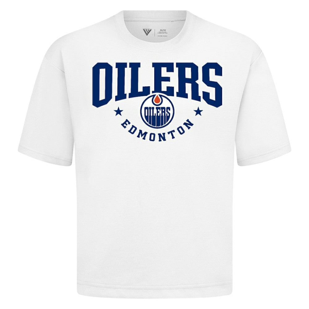 Edmonton Oilers Levelwear Luxe Signature Knit T-Shirt - White - NHL