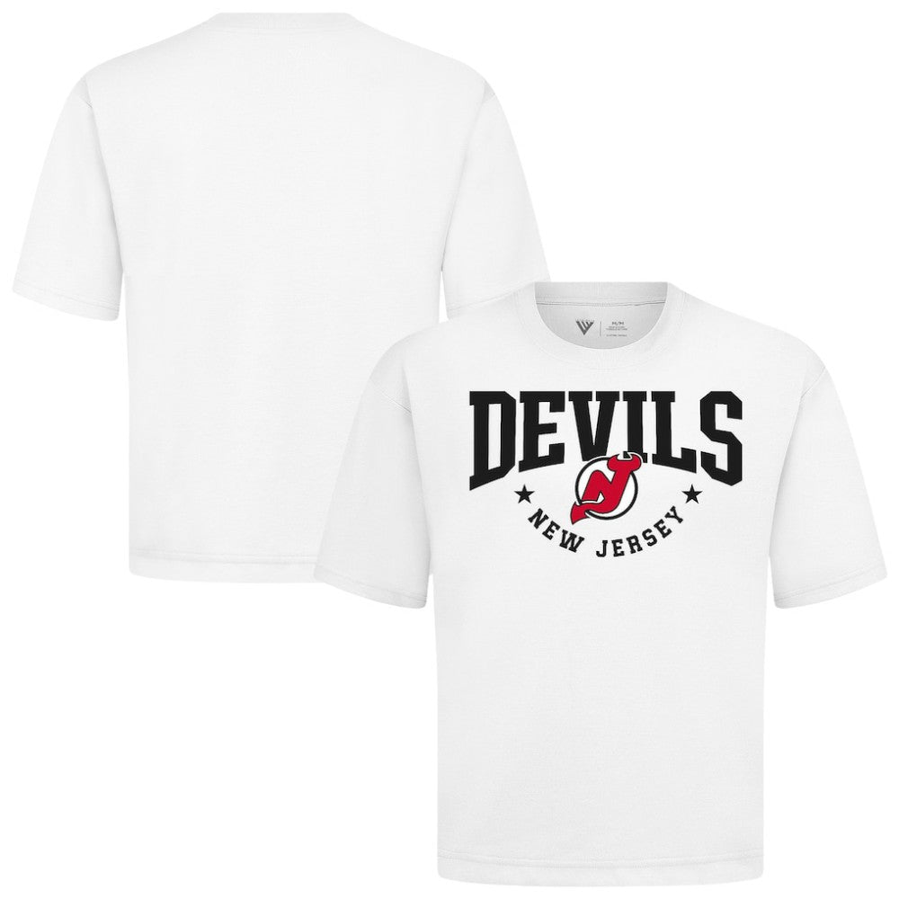 New Jersey Devils Levelwear Luxe Signature Knit T-Shirt - White - NHL