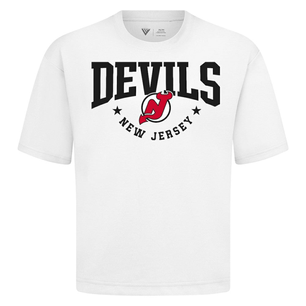 New Jersey Devils Levelwear Luxe Signature Knit T-Shirt - White - NHL