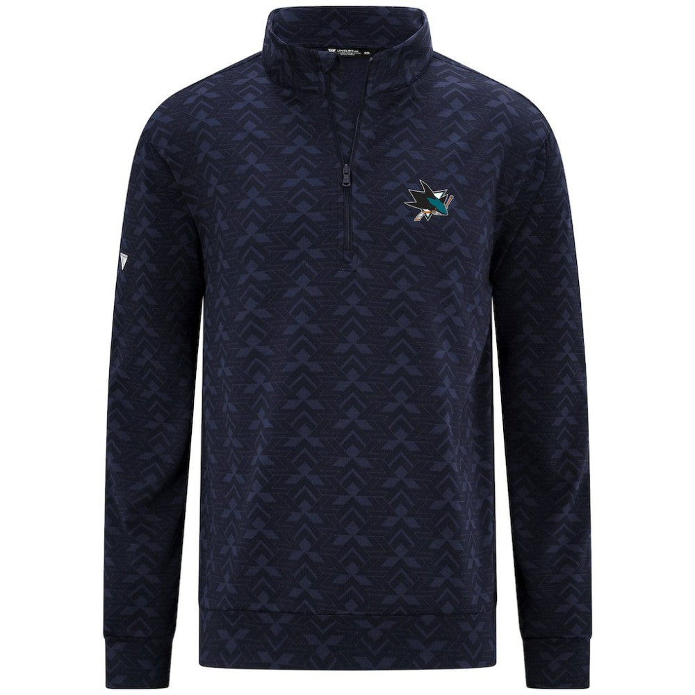 San Jose Sharks Levelwear Chameleon Quarter-Zip Sweatshirt - Navy - NHL