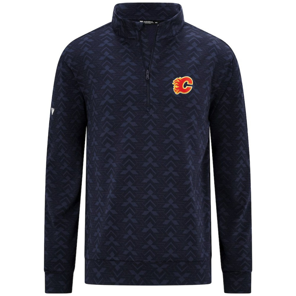 Calgary Flames Levelwear Chameleon Quarter-Zip Sweatshirt - Navy - NHL