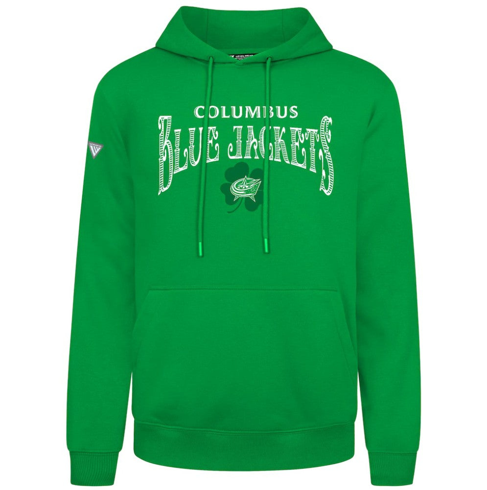 Columbus Blue Jackets Levelwear St. Patrick's Day Podium Hoodie - Green - NHL