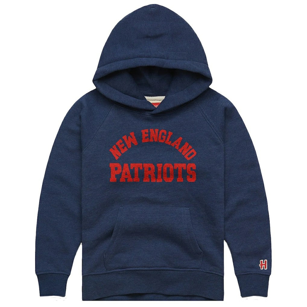 New England Patriots Homage Youth Classic Tri-Blend Hoodie Navy | NFL