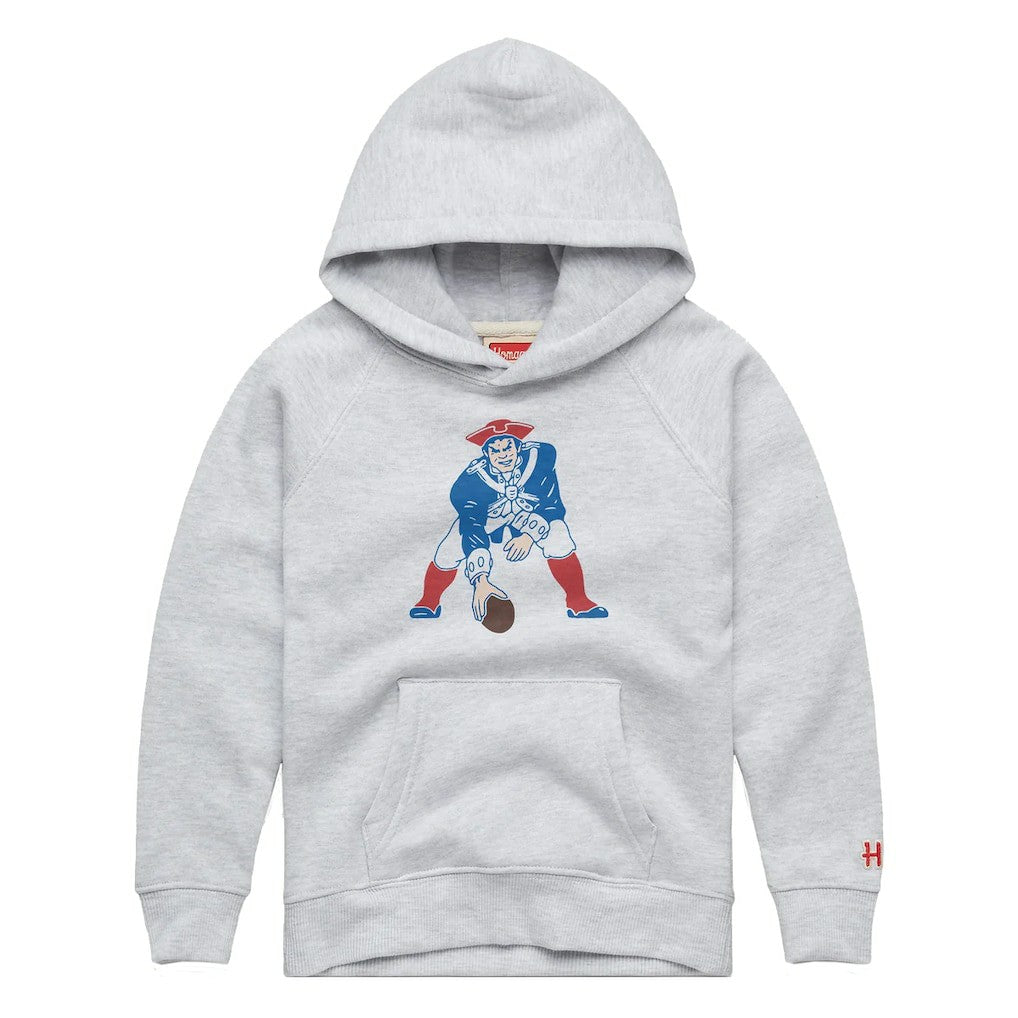 New England Patriots Homage Youth 1979 Tri-Blend Hoodie Ash | NFL