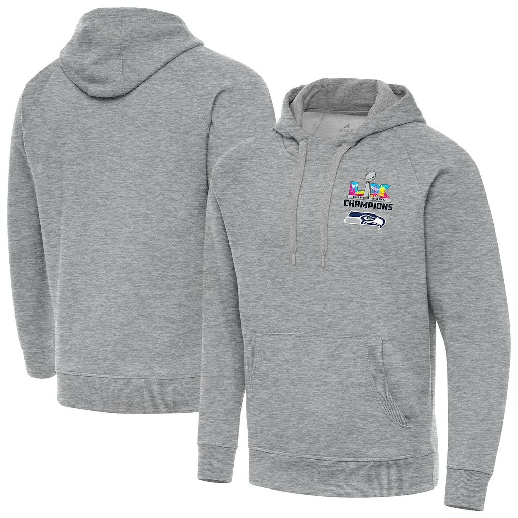 Seattle Seahawks Antigua Super Bowl LX Champions Victory Hoodie Heather Gray | NFL