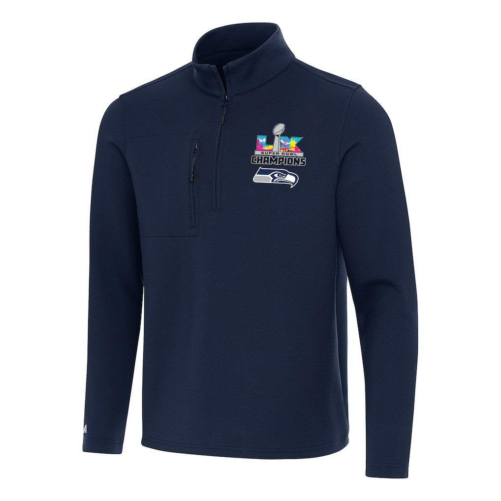 Seattle Seahawks Antigua Super Bowl LX Champions Insider Quarter-Zip Pullover College Navy | NFL