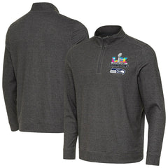 Seattle Seahawks Antigua Super Bowl LX Champions Subtle Quarter-Zip Pullover Black | NFL