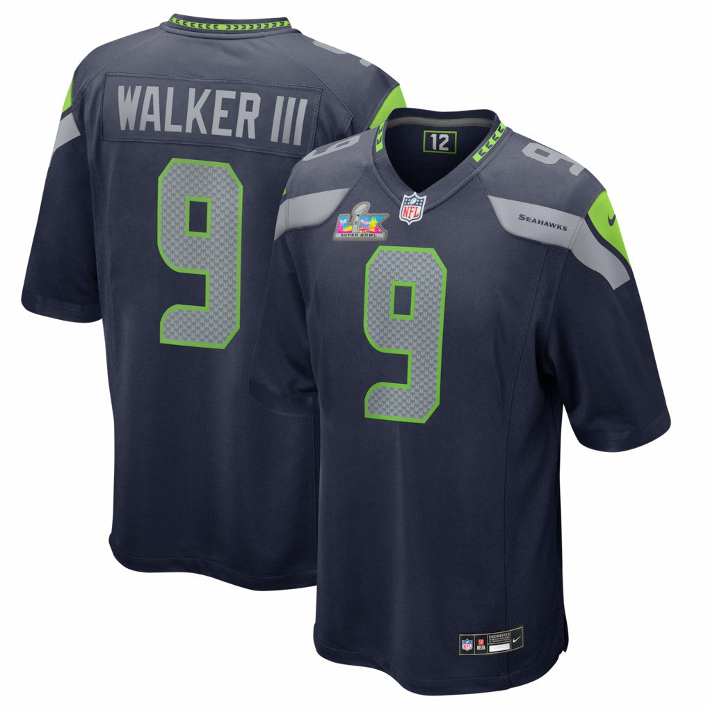Kenneth Walker III Seattle Seahawks Super Bowl LX Patch Game Jersey College Navy | Nike for Sale