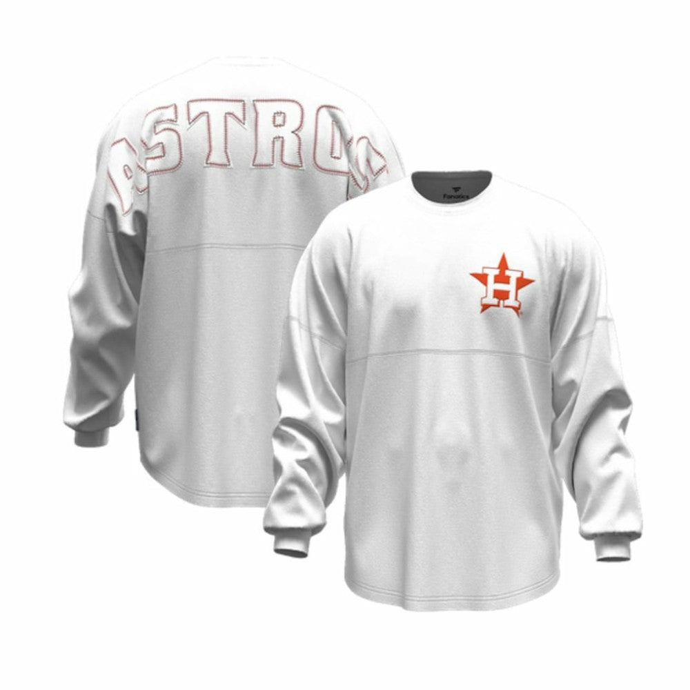 Houston Astros Fanatics Women's Baseball Stitch Spirit Jersey Long Sleeve T-Shirt - MLB
