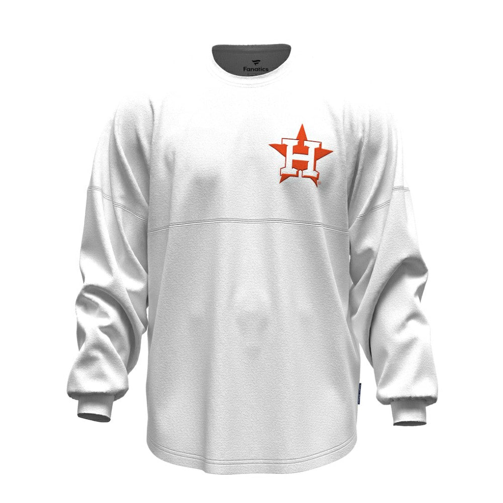Houston Astros Fanatics Women's Baseball Stitch Spirit Jersey Long Sleeve T-Shirt - MLB