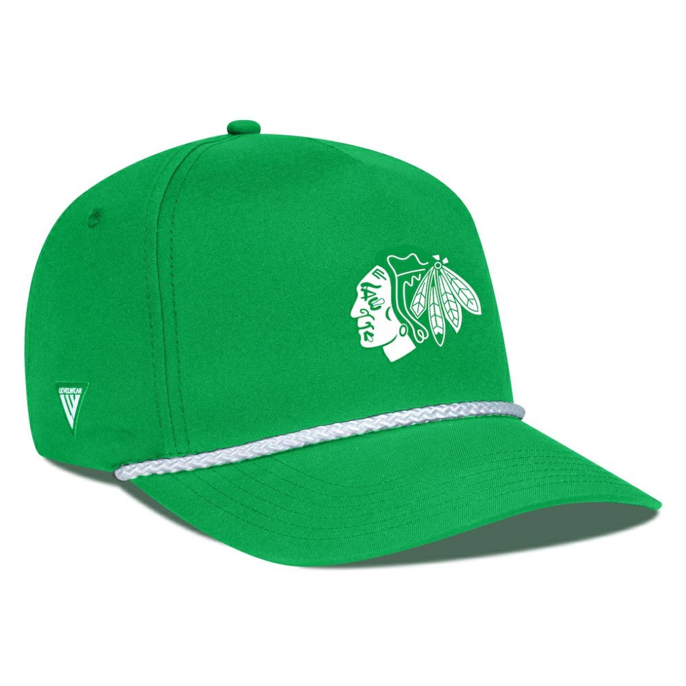 Chicago Blackhawks Levelwear St. Patrick's Day Gambit Rope Adjustable Hat - Kelly Green - NHL