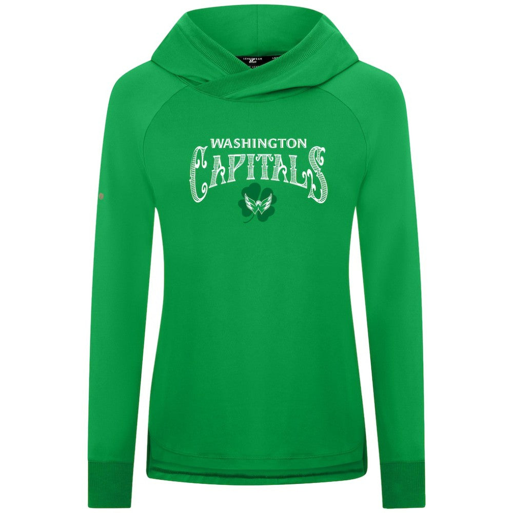 Washington Capitals Levelwear Women's St. Patrick's Day Slender Raglan Hoodie - Kelly Green - NHL