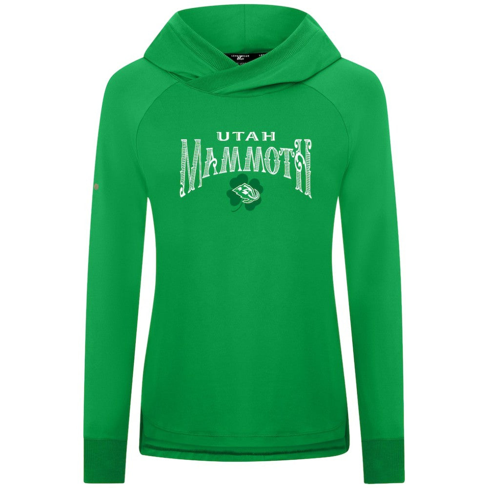 Utah Mammoth Levelwear Women's St. Patrick's Day Slender Raglan Hoodie - Kelly Green - NHL
