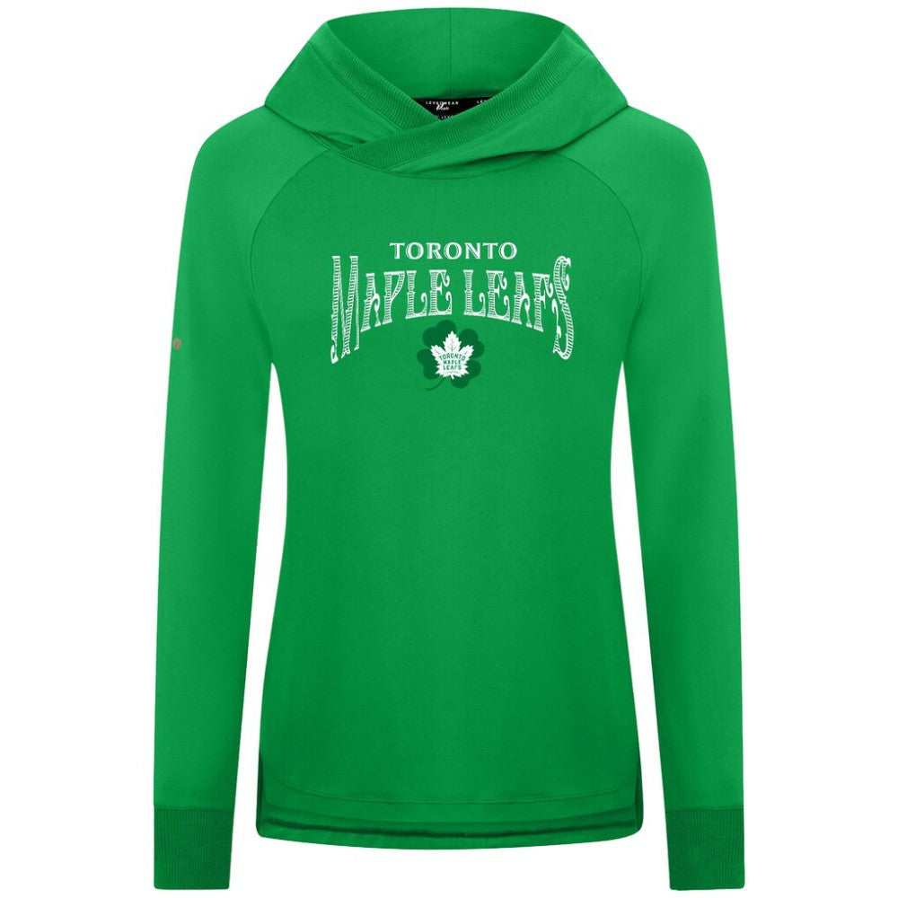 Toronto Maple Leafs Levelwear Women's St. Patrick's Day Slender Raglan Hoodie - Kelly Green - NHL