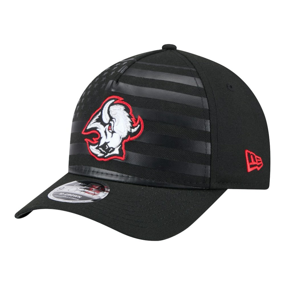 Buffalo Sabres New Era Game Day Stealth Flag 9FORTY A-Frame Adjustable Hat - Black - NHL