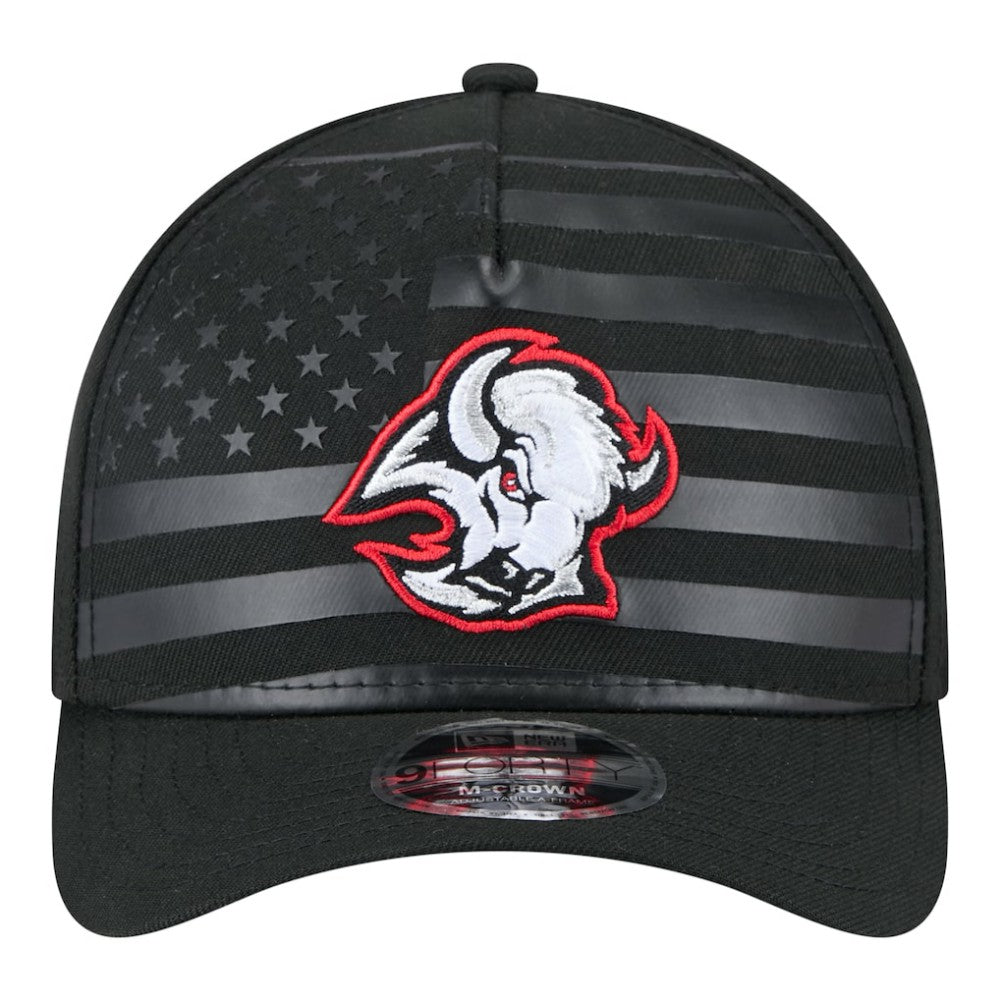 Buffalo Sabres New Era Game Day Stealth Flag 9FORTY A-Frame Adjustable Hat - Black - NHL