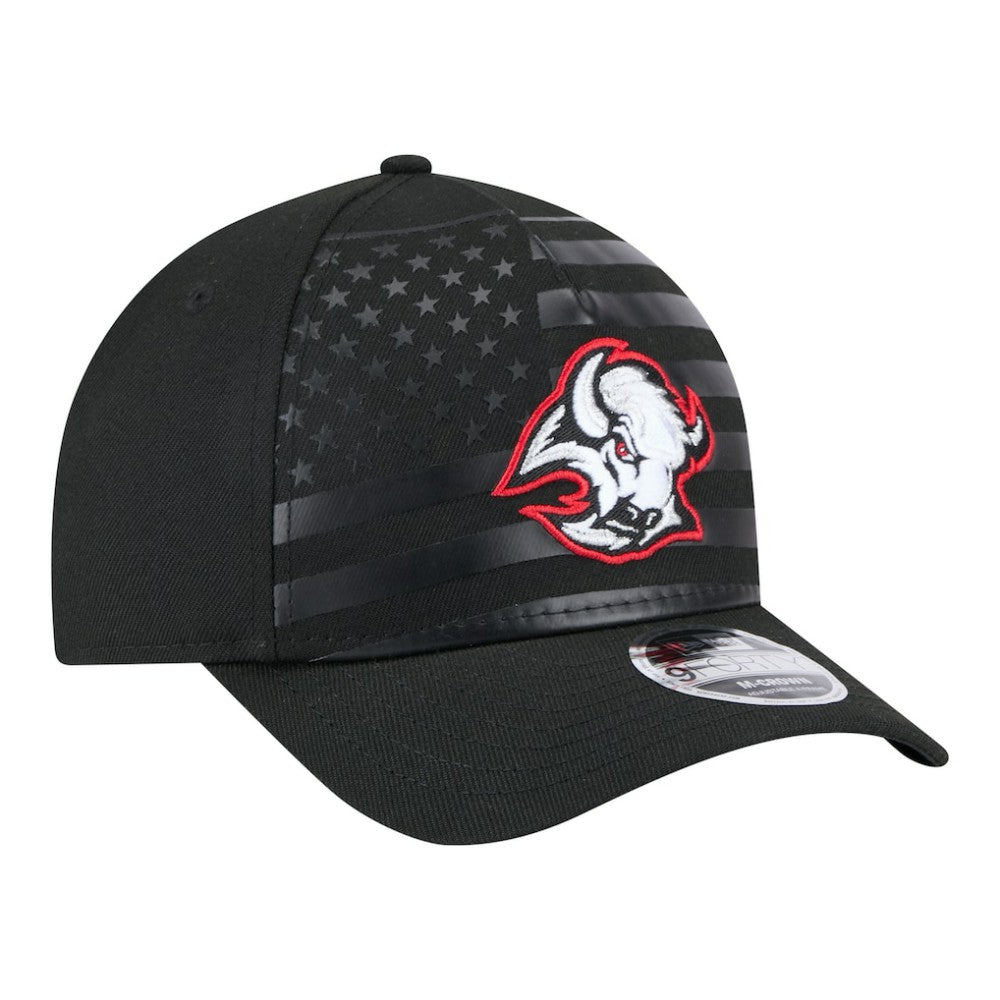 Buffalo Sabres New Era Game Day Stealth Flag 9FORTY A-Frame Adjustable Hat - Black - NHL