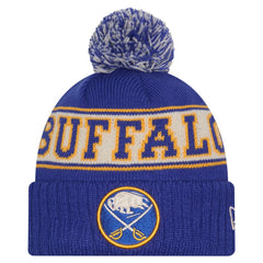 Buffalo Sabres New Era Retro Cuffed Knit Hat with Pom - Royal - NHL