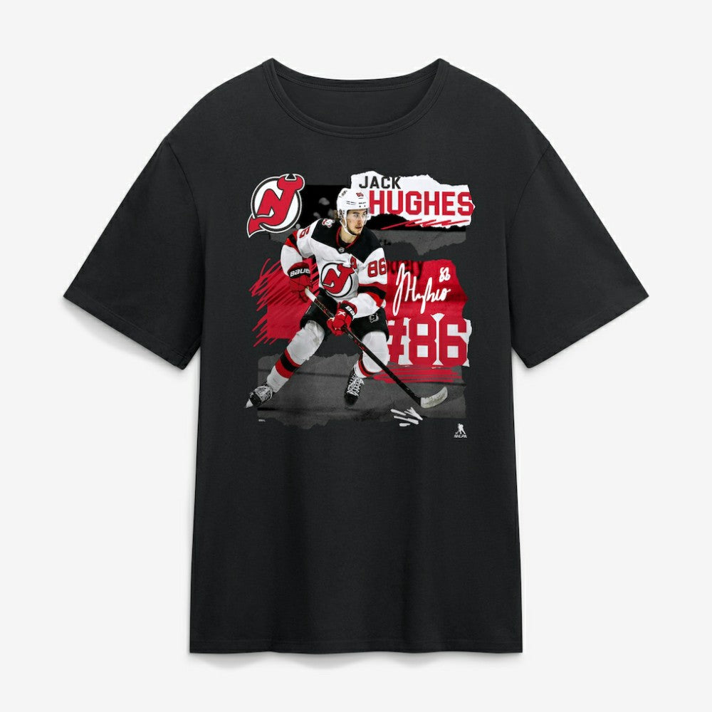 Jack Hughes New Jersey Devils Fresh Ice T-Shirt - Black - NHL