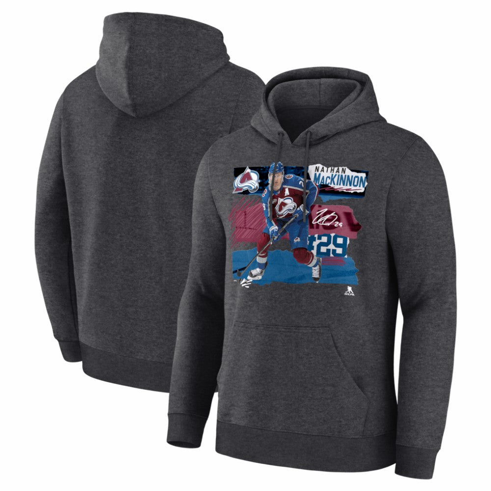 Nathan MacKinnon Colorado Avalanche Fresh Ice Hoodie - Charcoal - NHL