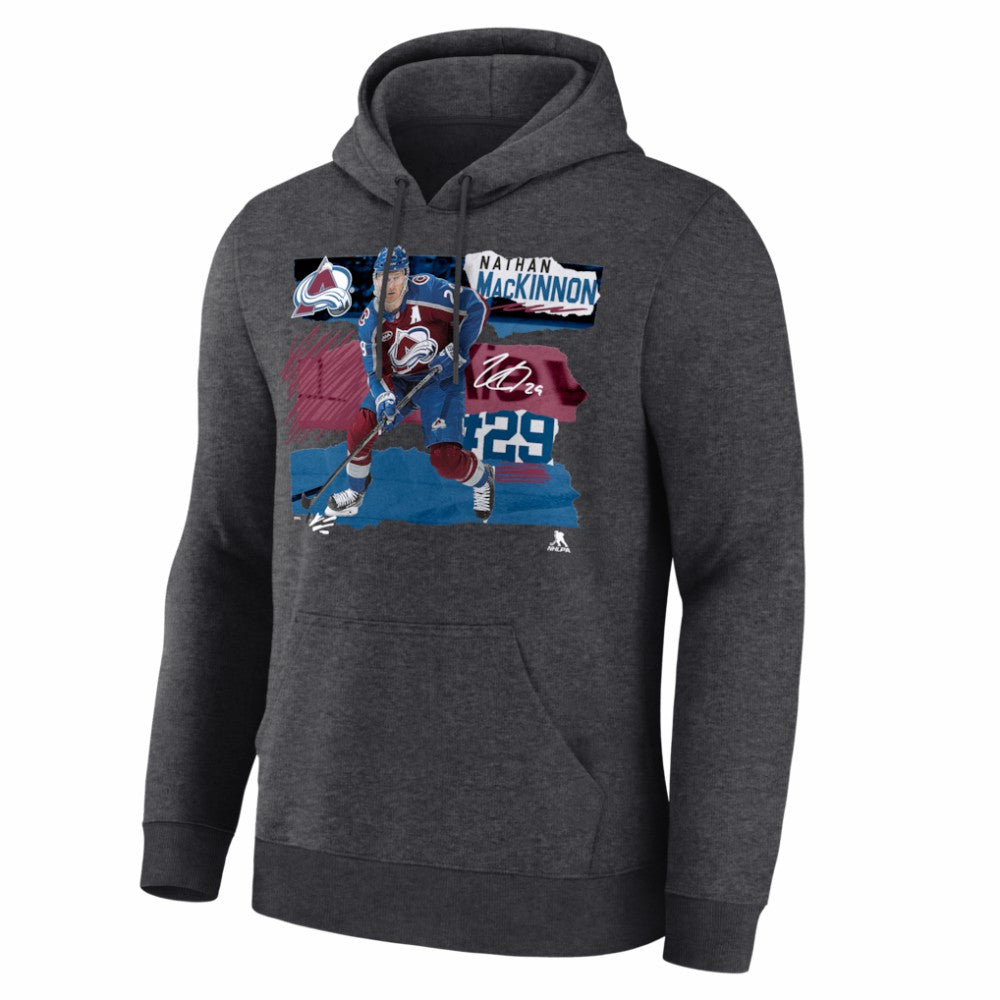 Nathan MacKinnon Colorado Avalanche Fresh Ice Hoodie - Charcoal - NHL