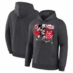 Jack Hughes New Jersey Devils Fresh Ice Hoodie - Charcoal - NHL