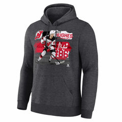 Jack Hughes New Jersey Devils Fresh Ice Hoodie - Charcoal - NHL