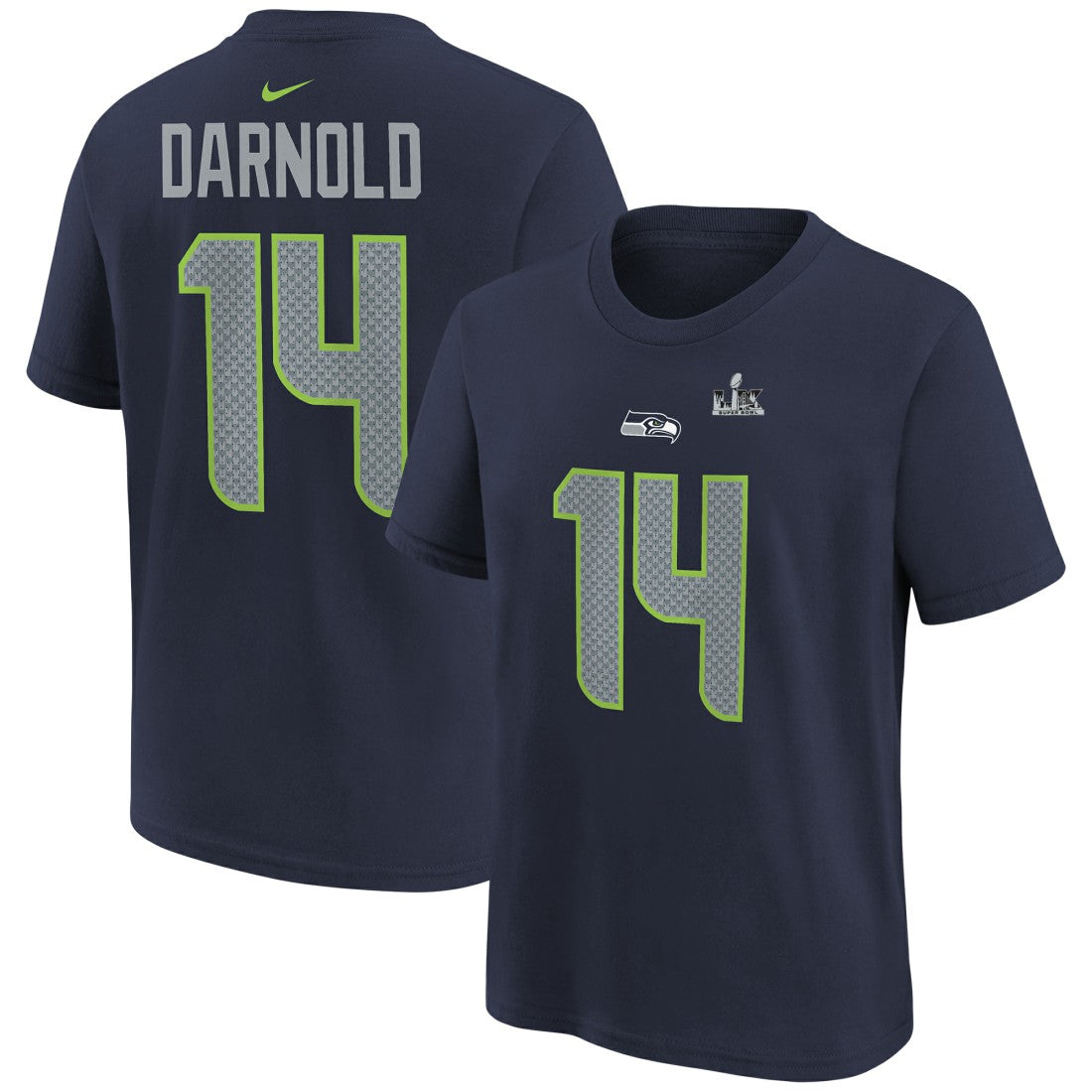 Sam Darnold Seattle Seahawks Youth Super Bowl LX Name & Number T-Shirt College Navy | Nike for Sale
