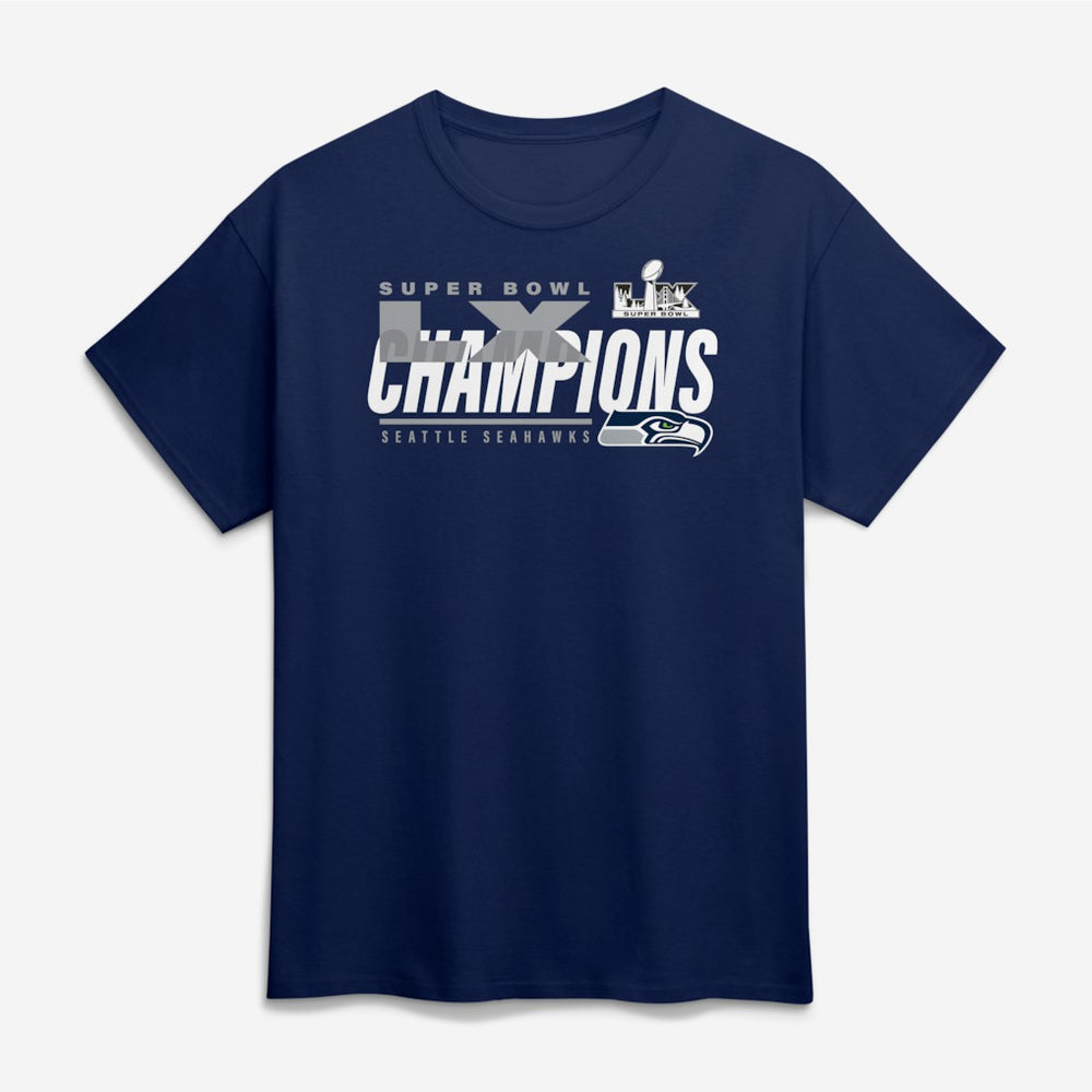 Seattle Seahawks Super Bowl LX Champions Big & Tall Iconic Victory T-Shirt College Navy | Fanatics