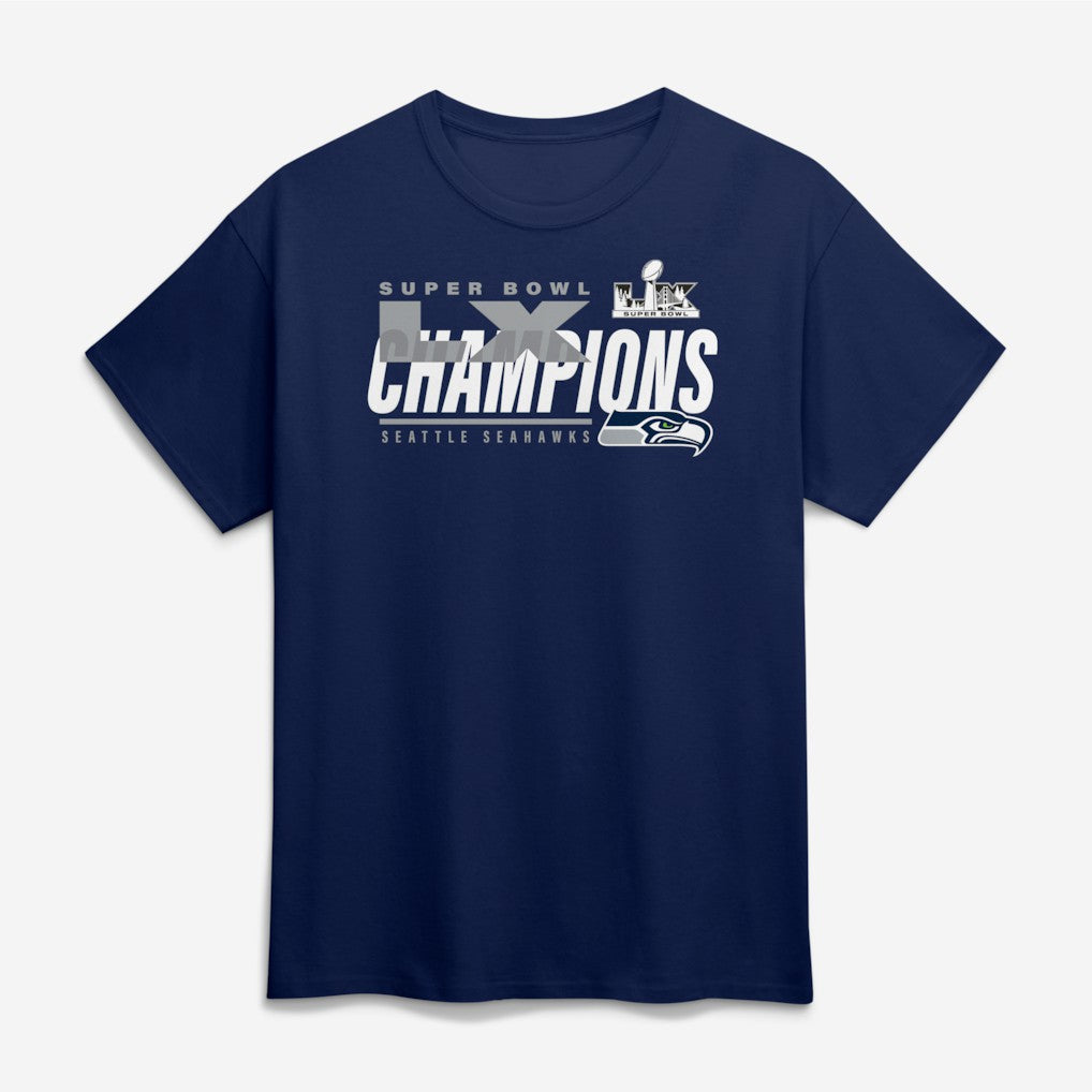Seattle Seahawks Super Bowl LX Champions Big & Tall Iconic Victory T-Shirt College Navy | Fanatics