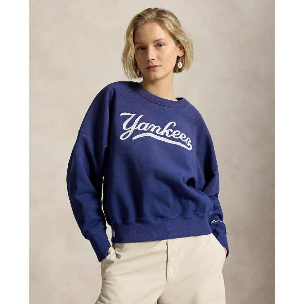Yankees Polo Ralph Lauren Women's Vintage Knit Sweatshirt - MLB