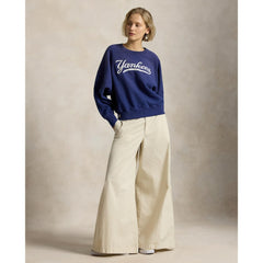Yankees Polo Ralph Lauren Women's Vintage Knit Sweatshirt - MLB