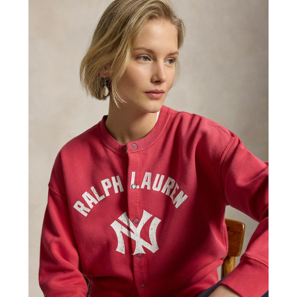Yankees Polo Ralph Lauren Women's Seasonal Knit Full-Snap Cardigan - MLB