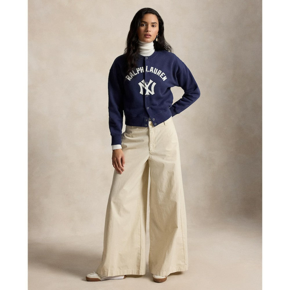 Yankees Polo Ralph Lauren Women's Seasonal Knit Full-Snap Cardigan - MLB