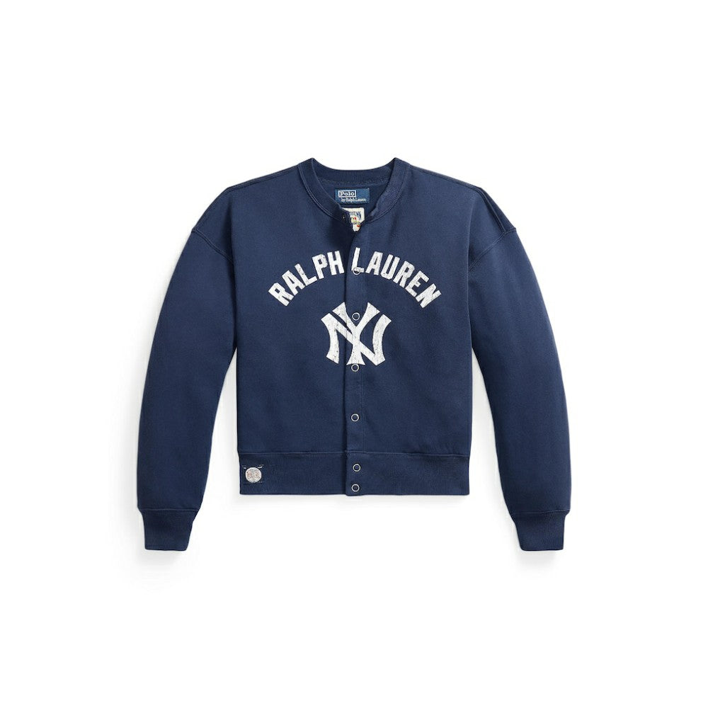 Yankees Polo Ralph Lauren Women's Seasonal Knit Full-Snap Cardigan - MLB