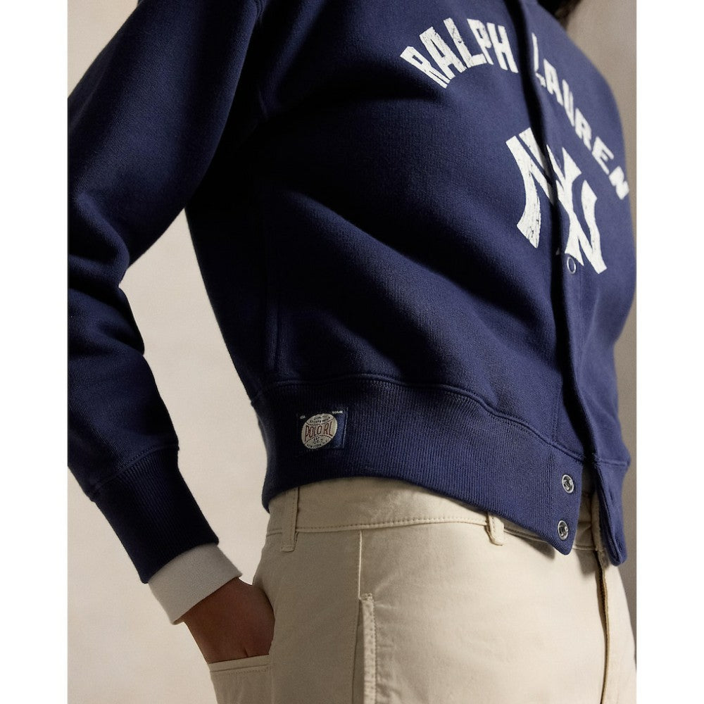 Yankees Polo Ralph Lauren Women's Seasonal Knit Full-Snap Cardigan - MLB