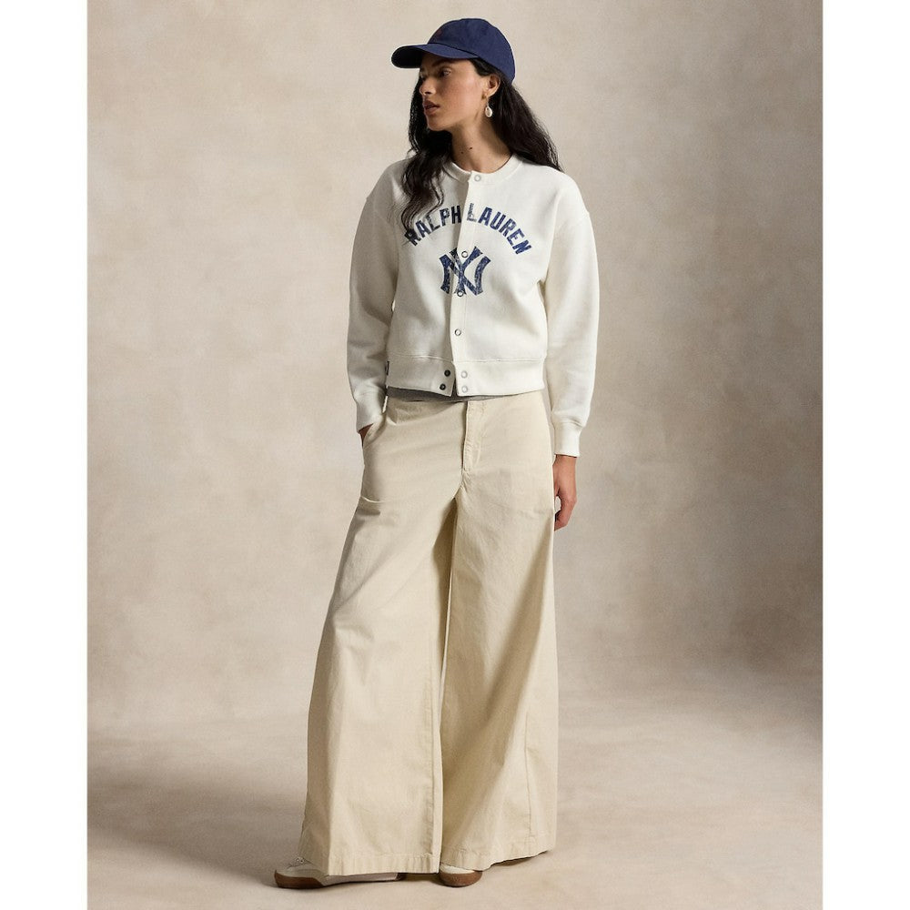 Yankees Polo Ralph Lauren Women's Seasonal Knit Full-Snap Cardigan - MLB