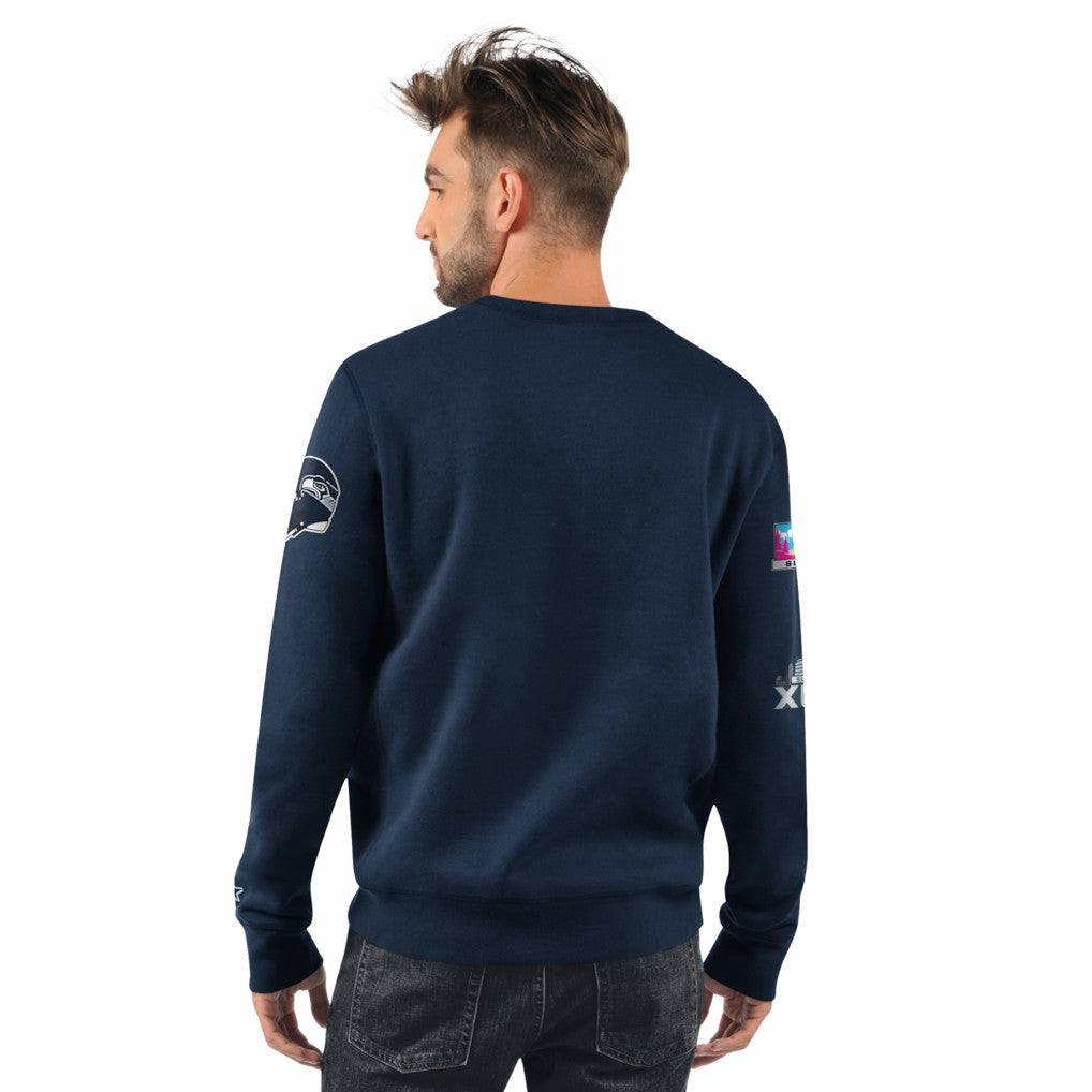 Seattle Seahawks Starter Two-Time Super Bowl Champions Classic Fleece Sweatshirt College Navy | NFL