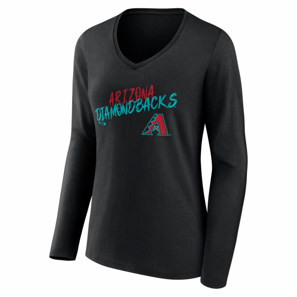Arizona Diamondbacks Women's Hustle Personalized Name & Number Long Sleeve V-Neck T-Shirt - MLB