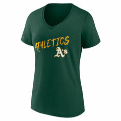 Athletics Women's Hustle Personalized Name & Number V-Neck T-Shirt - MLB