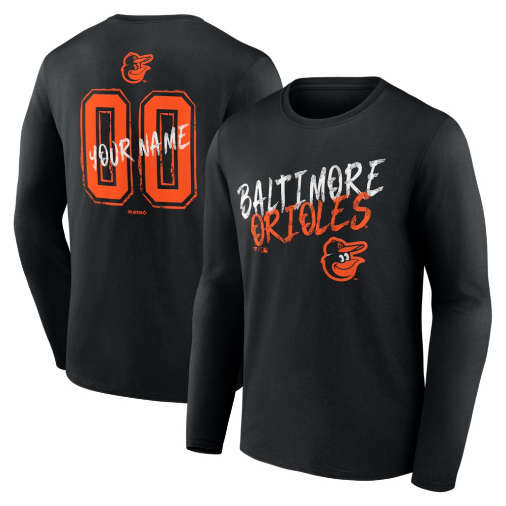 Baltimore Orioles  Hustle Personalized Name & Number Long Sleeve T-Shirt - MLB