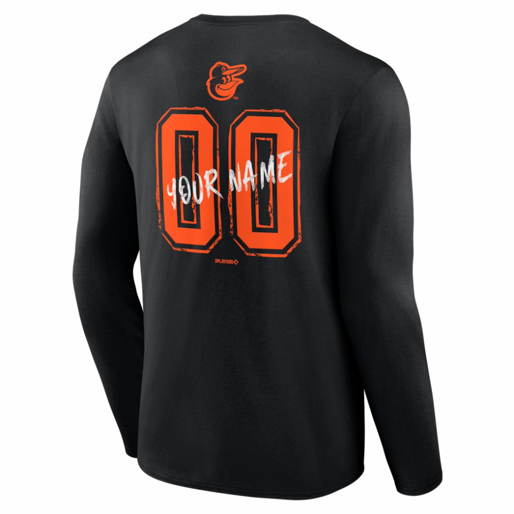 Baltimore Orioles  Hustle Personalized Name & Number Long Sleeve T-Shirt - MLB